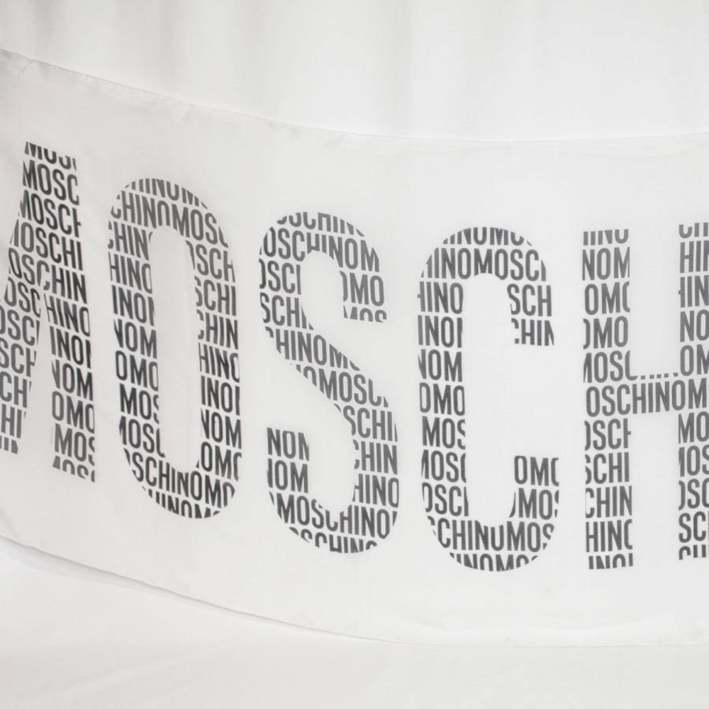 1 LEFT! 🔥MOSCHINO🔥 Statement Logo Silk Scarf - White